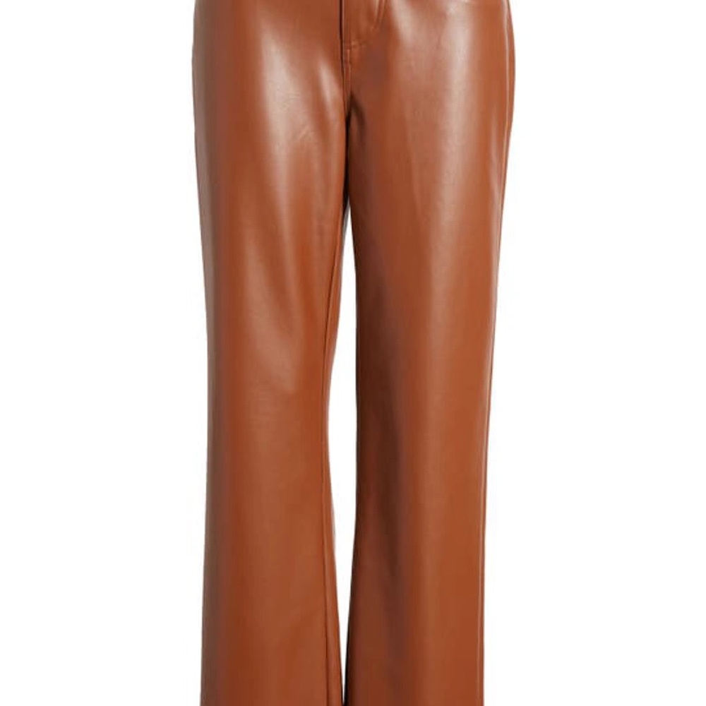 Steve Madden Elegant Tan Faux Leather Trousers